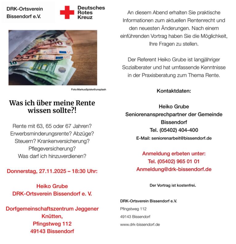 #drk #rente #vortrag #bissendorf #ehrenamt #info
